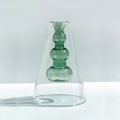 Colorful Double-layer Glass Vase