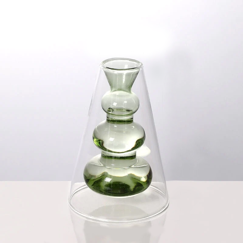 Colorful Double-layer Glass Vase