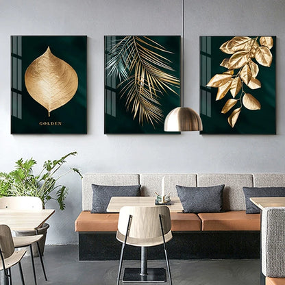 Abstract Gold Leaf Canvas Wall Art