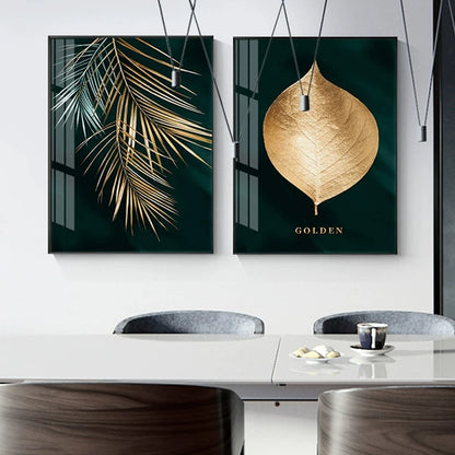 Abstract Gold Leaf Canvas Wall Art