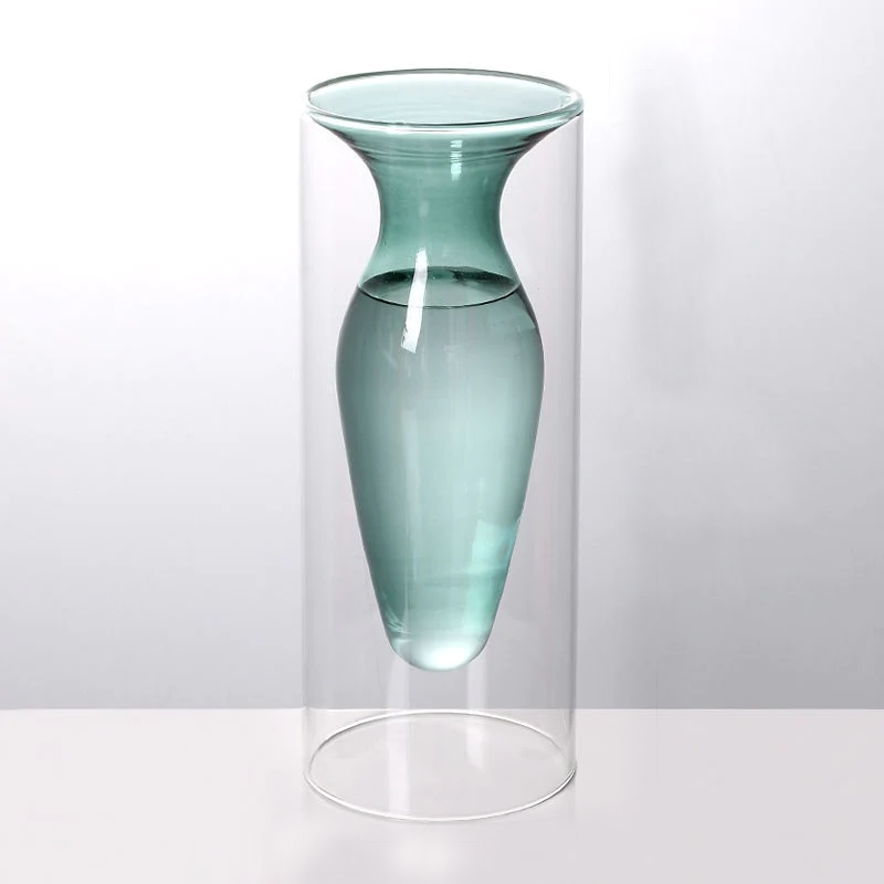 Colorful Double-layer Glass Vase