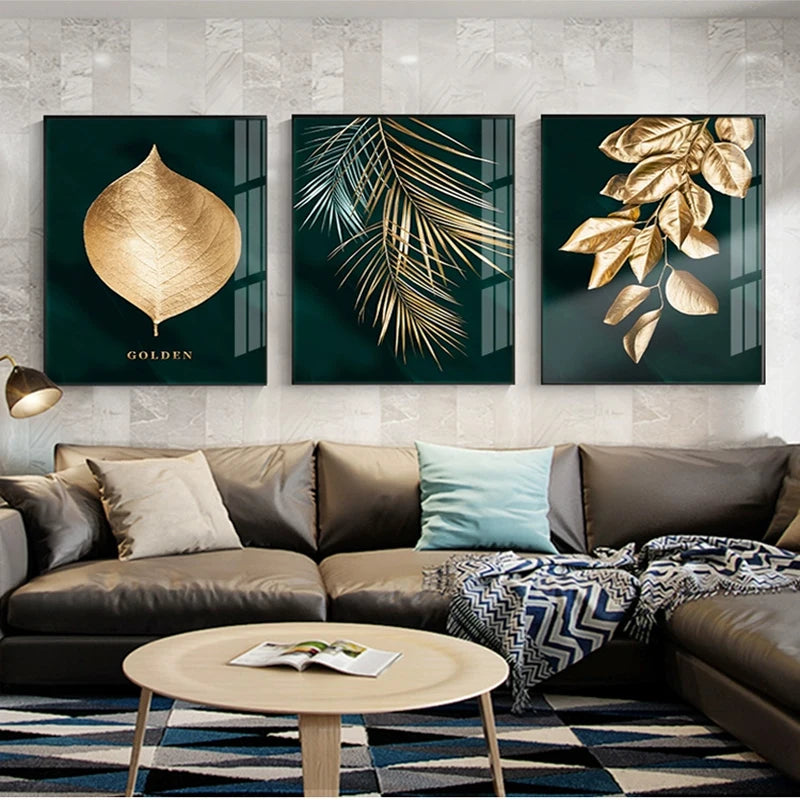 Abstract Gold Leaf Canvas Wall Art