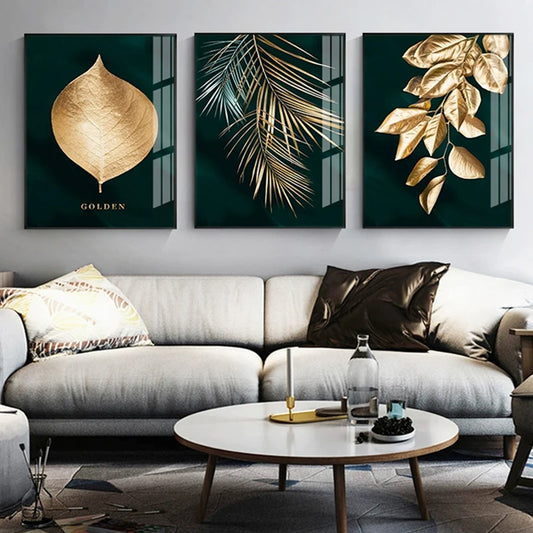 Abstract Gold Leaf Canvas Wall Art