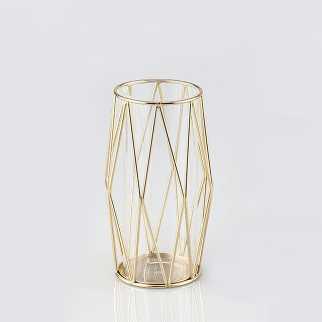 Gold Plated Diamond Glass Vase