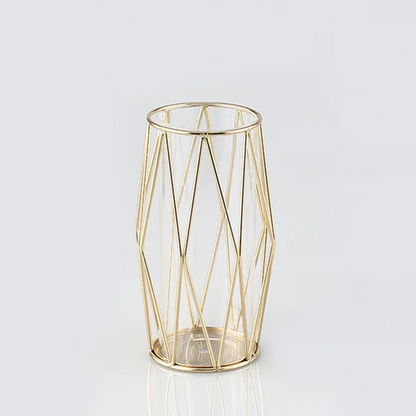 Gold Plated Diamond Glass Vase