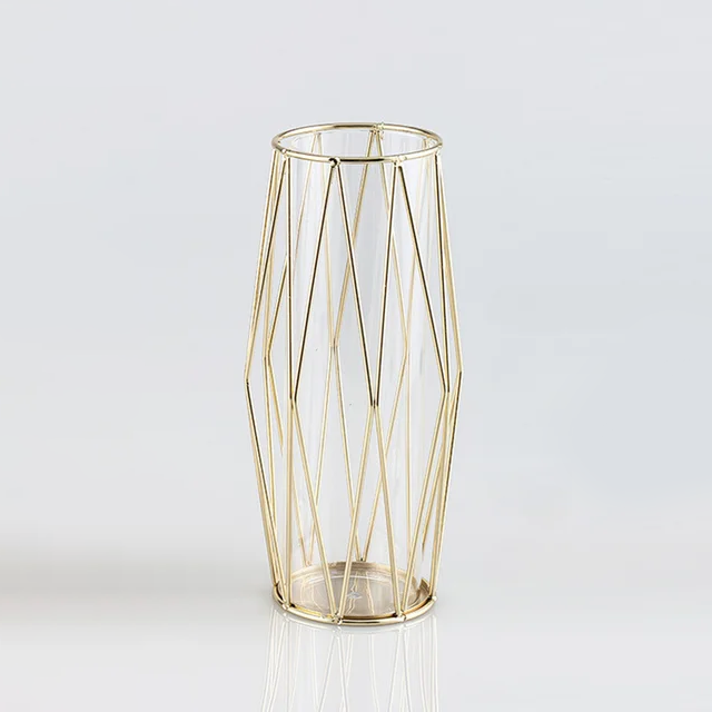 Gold Plated Diamond Glass Vase