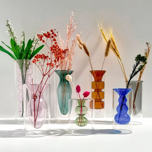 Colorful Double-layer Glass Vase